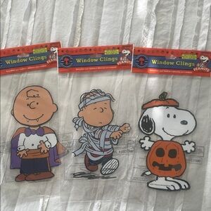 Peanuts Halloween Window Clings - Purple, White, Orange